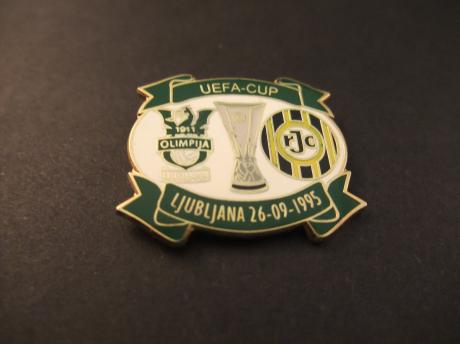 UEFA Cup voetbal 1995 Olympia Ljubljana( Slovenie)-Roda JC 2e ronde  groen-wittte uitvoering